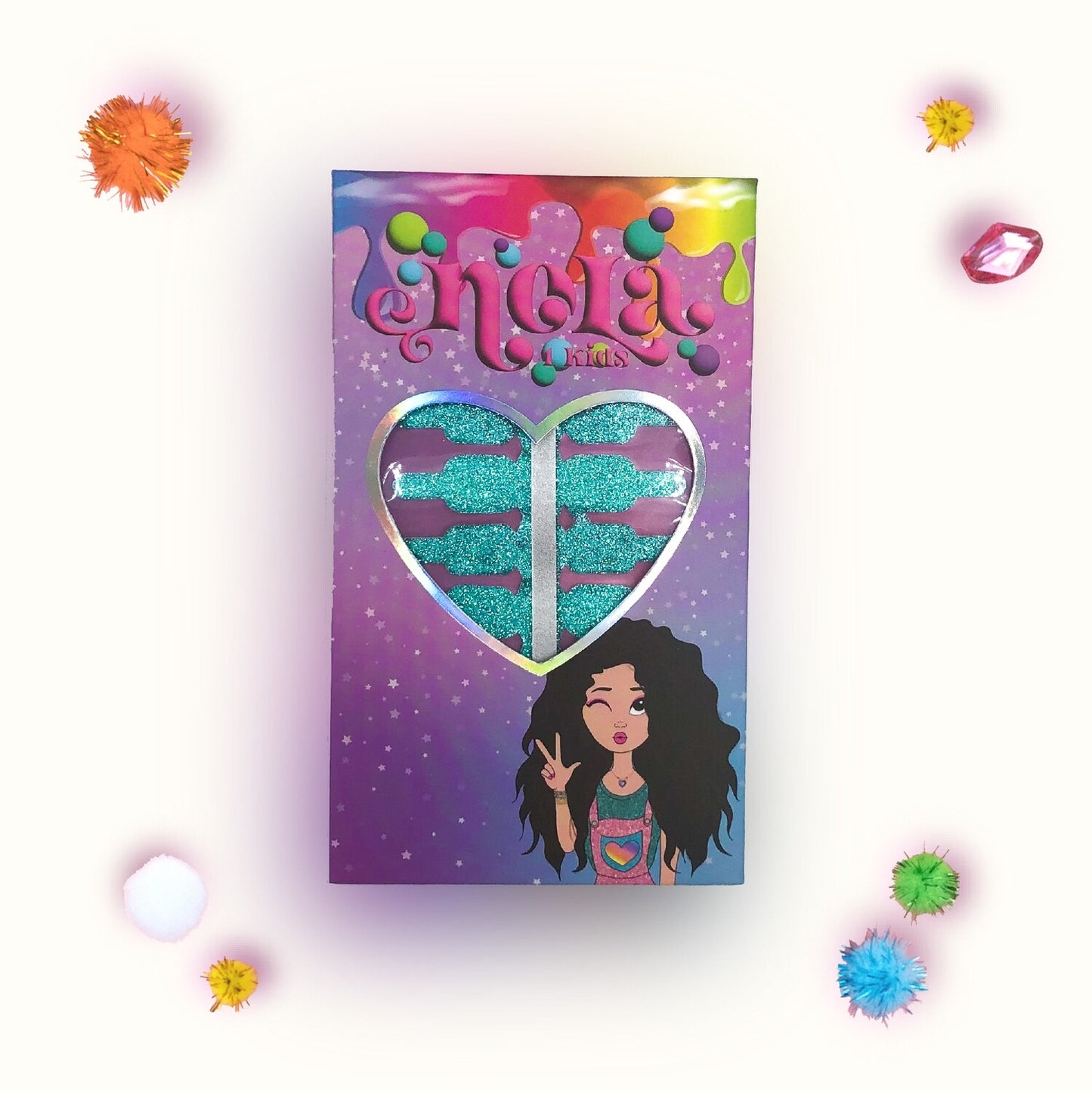 Turquoise Glitter Nagelstickers