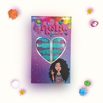 Turquoise Glitter Nagelstickers