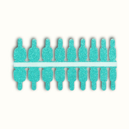 Turquoise Glitter Nagelstickers