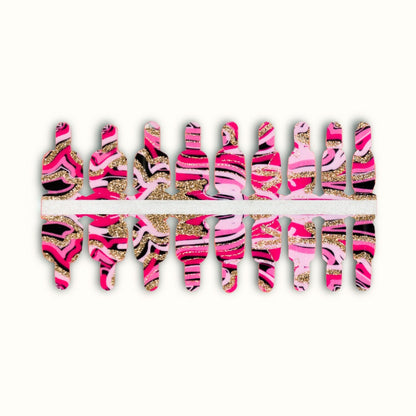 Roze Marmer Nagelstickers