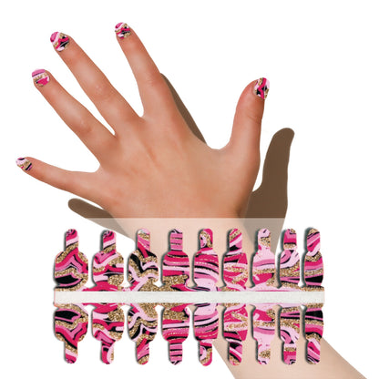Roze Marmer Nagelstickers